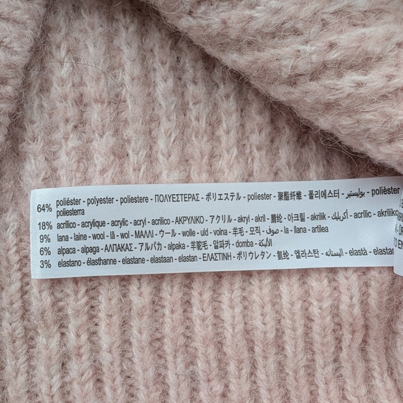 Zara Oversized Pink Turtleneck Knit Sweater Small - Picture 7 of 11